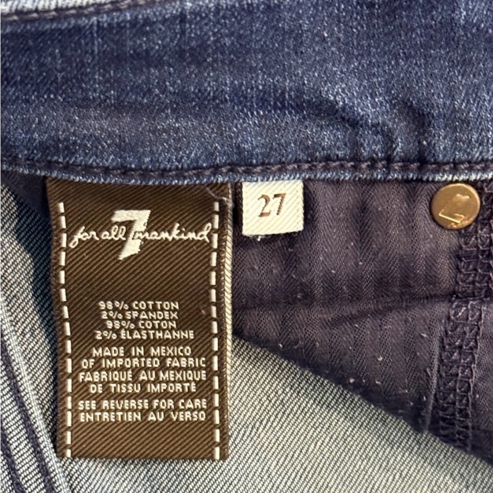 7 For All Mankind Gwenevere Slim Straight Jeans Medium Wash Size 27 - Picture 5 of 8
